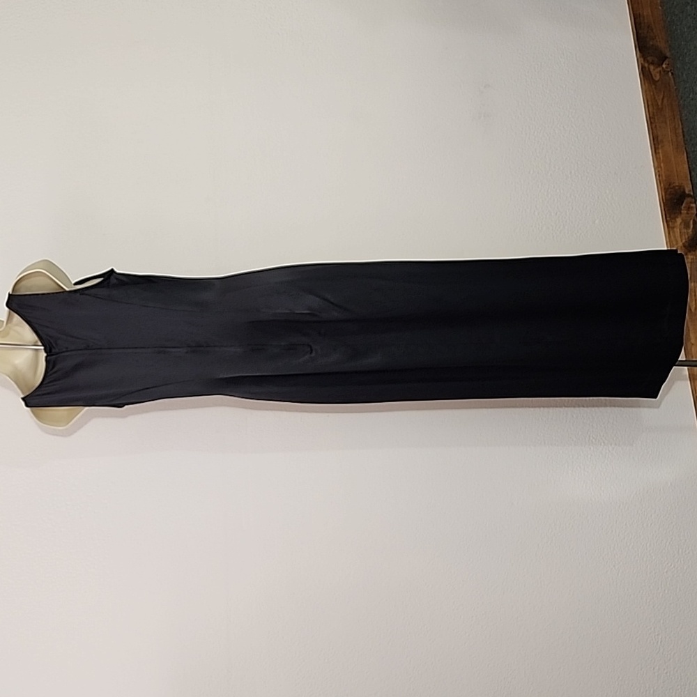 Jessica McClintock Dress Gunne Sax 90s Retro Slip Rhinstones Strap Black Size 10 - Picture 5 of 14